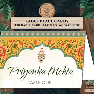 Royal Place Cards Arabic as Palace table cards, Indian table names, Moroccan escort cards Orange Name tags, Indian Menu Food Labels Wedding