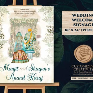 Anand Karaj Welcome Sign: Sikh Wedding Decor (Digital Download)
