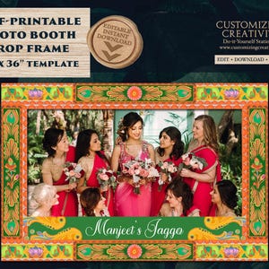 Indian Wedding Photo Booth Frame Prop: Jaggo Decor (Digital Template)