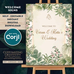 Hindu Wedding Welcome signs Indian Wedding decor, Indian Welcome signs & Hindu Wedding signs, Indian Wedding signs as Indian Wedding sign
