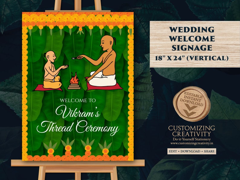 Upanayanam Sign & Thread Ceremony Sign Upanayanam Etsy