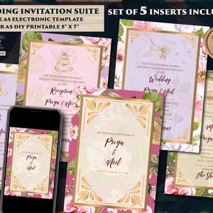 Floral Hindu Wedding Invitation: Desi Electronic Invites (Digital Download)