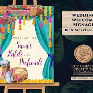 Mehndi welcome sign & Dholki decor, Dholki Welcome Sign as Mendhi Sign, Mehndi signs as Mendhi welcome sign, Mendhi poster Mendhi decor