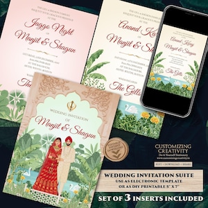 Sikh Wedding invitation Punjabi wedding card, Sikh wedding card & Punjabi Wedding invitation, Indian wedding invitation Sikh wedding invite