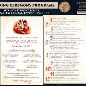 Hindoe ceremonie gids & Indiase ceremonie sjabloon, Indiase bruiloft programma&#39;s als Indiase bruiloft met hindoe Ganesha, hindoe programma&#39;s Indiase bruiloft