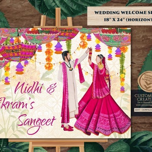 Sangeet Decor as Sangeet Poster, Sangeet Signs & Sangeet Welcome Sign, Indian Wedding Sign as Indian Wedding Welcome Signs, Sangeet Signages