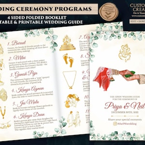 Indian Wedding program guide & Gujarati Wedding program template Hindu, Hindu Wedding Program as Hindu Ceremony Program, Hindu Wedding guide