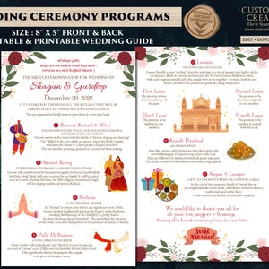 Modelli di guide per matrimoni sikh, infografiche sulla cerimonia sikh e guida al programma della cerimonia sikh, guida per matrimoni punjabi indiani come programmi Anand Karaj