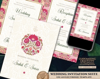 Digital Indian wedding invitation & Hindu Wedding cards, Indian wedding card as Hindu Wedding invite, Hindu Wedding Invitation Indian invite