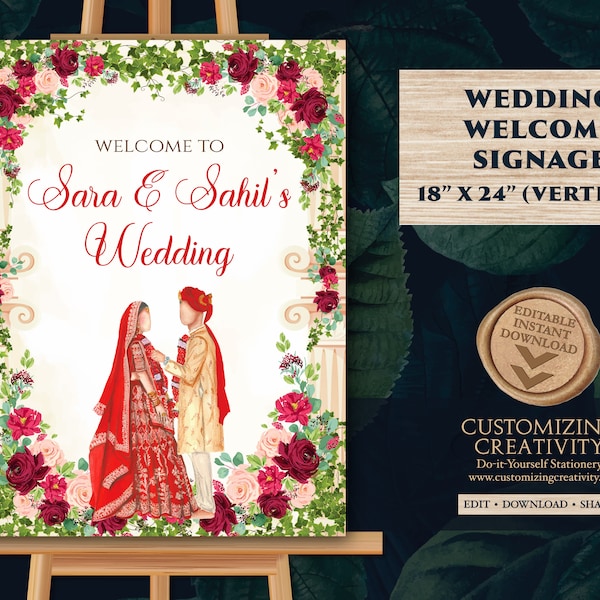 Indian Wedding decor as Desi Wedding Sign, Hindu Wedding sign Indian as Indian Wedding sign, Hindu Wedding Welcome sign Hindu Welcome sign