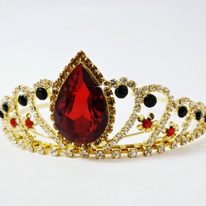 Queen of heart Tiara, Queen of heart Red & Black Tiara, Queen of heart Crown, Queen of heart Headband , Alice In wonderland Black And Red image 1