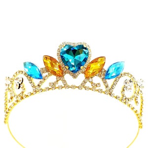 Aladdin Princess Jasmine Crown Tiara Headband, Live Action Aladdin movie 2019 Crown,Jasmine GOLD & Blue CROWN Fits Jasmine Outfit Costume