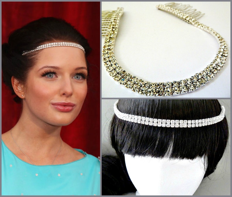 Celebrity Forehead Headband rhinestone Headpiece bridal Etsy