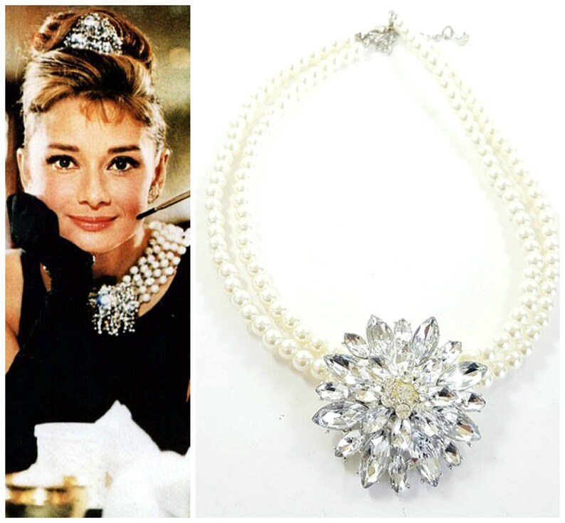 AUDREY HEPBURN 2 row Pearls NecklacePearls Necklace & | Etsy