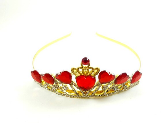 Sale Red Heart Crown Evie Descendants 2 Crown Disney Descendants 2 Tiara Evie Costumeevie Gold Tiara Red Heart Crown Descendants