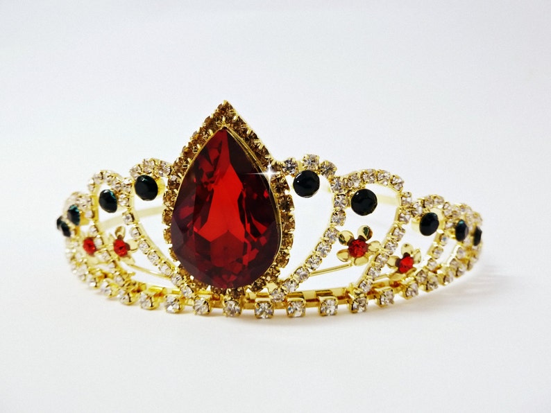 Queen of heart Tiara, Queen of heart Red & Black Tiara, Queen of heart Crown, Queen of heart Headband , Alice In wonderland Black And Red image 1