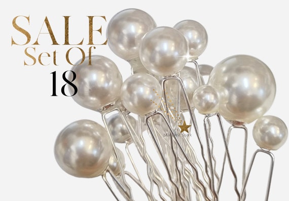 Set of 18 Bridal Pearl Hairpins ,wedding Pearl Hair Pins  display picture 3