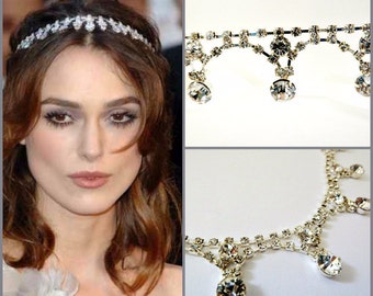 Keira Knightley Inspired Bridal Headband, Swarovski crystal rhinestone Bridal headband, Crystal Bridal Headband, Swarovski Wedding Headband