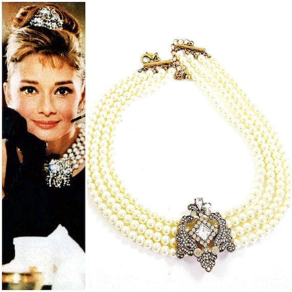 AUDREY HEPBURN Pearls Necklacebreakfast at Tiffany's - Etsy