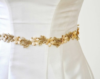 gold sash for dress Wedding Belt Bridal Belt Rose Gold Bridal Belt Bridal Sash Rose Gold W –  GLAMOUR BRIDE USA main image 0