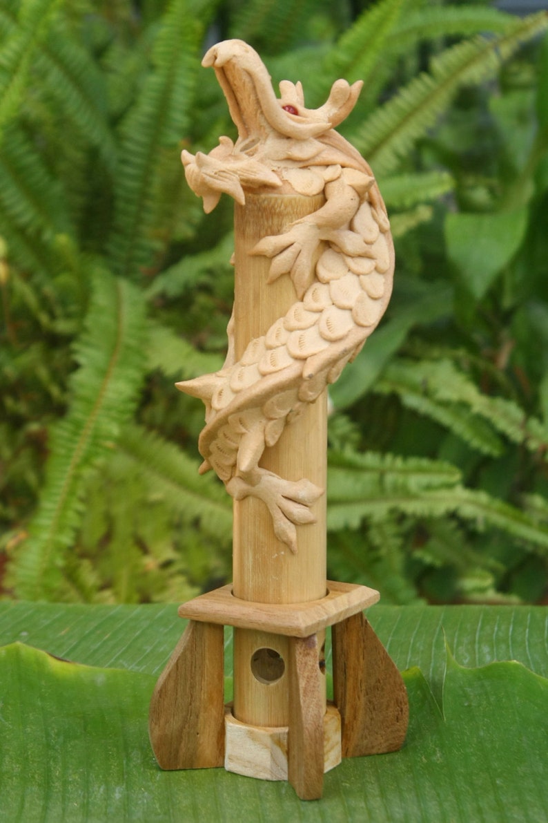 Dragon Sculpture Paint Your Own Dragon Art Incense Holder Bamboo Statue with Free 25gm Incense Sticks