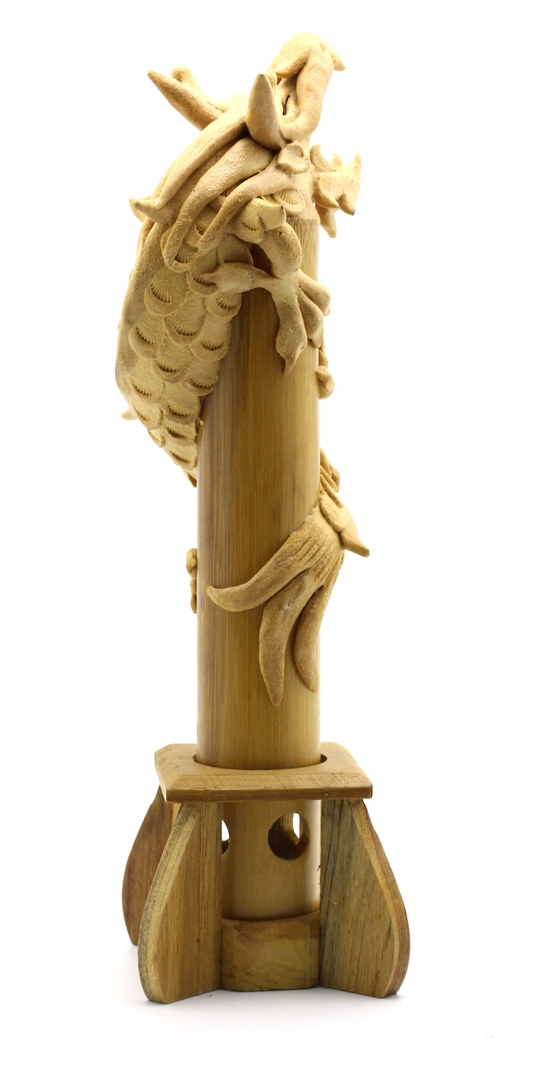 Dragon Sculpture Paint Your Own Dragon Art Incense Holder Bamboo Statue with Free 25gm Incense Sticks