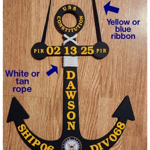 Custom Navy Anchor Gift | Personalized Navy Sign | Navy Boot Camp Graduation Keepsake