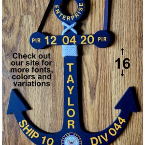 Custom Navy Anchor - Personalized Navy Sign - Navy Boot Camp Keepsake