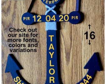 Custom Navy Anchor - Personalized Navy Sign - Navy Boot Camp Keepsake