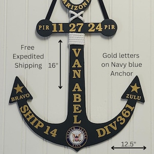 Personalized Navy Graduation Anchor