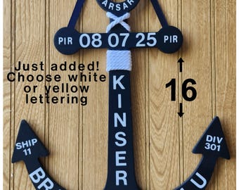 PIR Navy Anchor/Personalized Navy Anchor/Sailor Graduation Gift