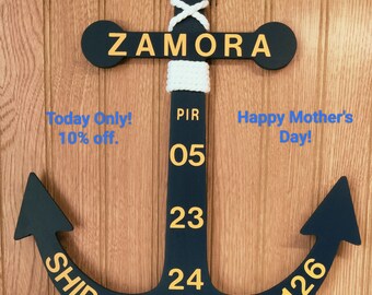 PIR Navy Anchor/Personalized Navy Anchor/Sailor Graduation Gift