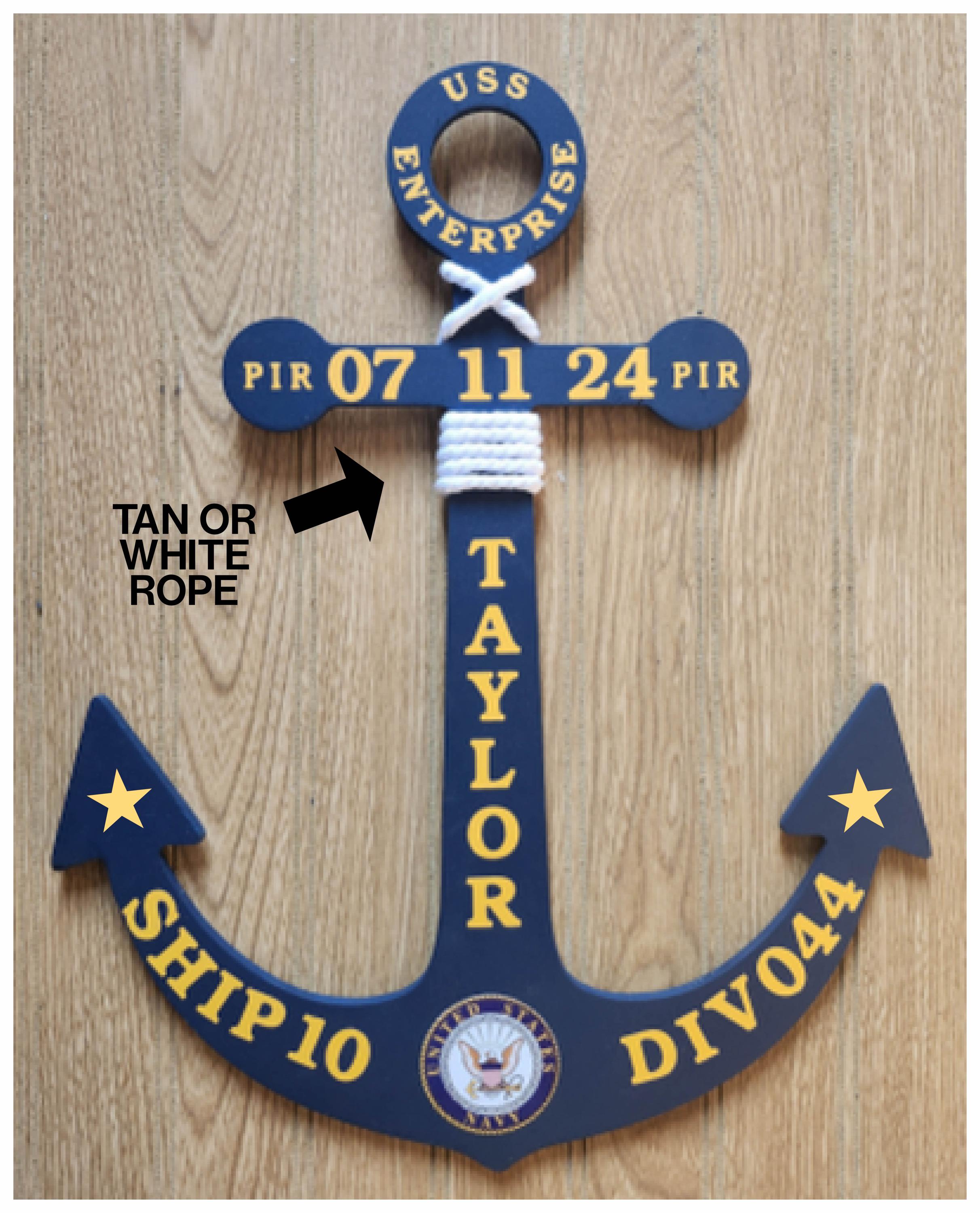 PIR Navy Anchor/Personalized Navy Anchor/Sailor Graduation Gift