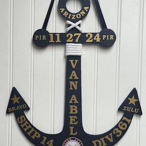 Personalized Navy PIR Anchor | Navy Boot Camp Graduation Gift for Sailor