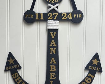 Personalized Navy PIR Anchor | Navy Boot Camp Graduation Gift for Sailor