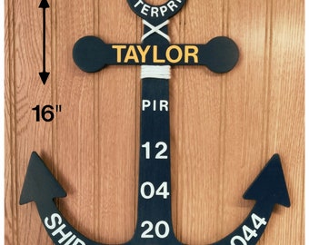 PIR Navy Anchor/Sailor Graduation Gift/Custom Anchor