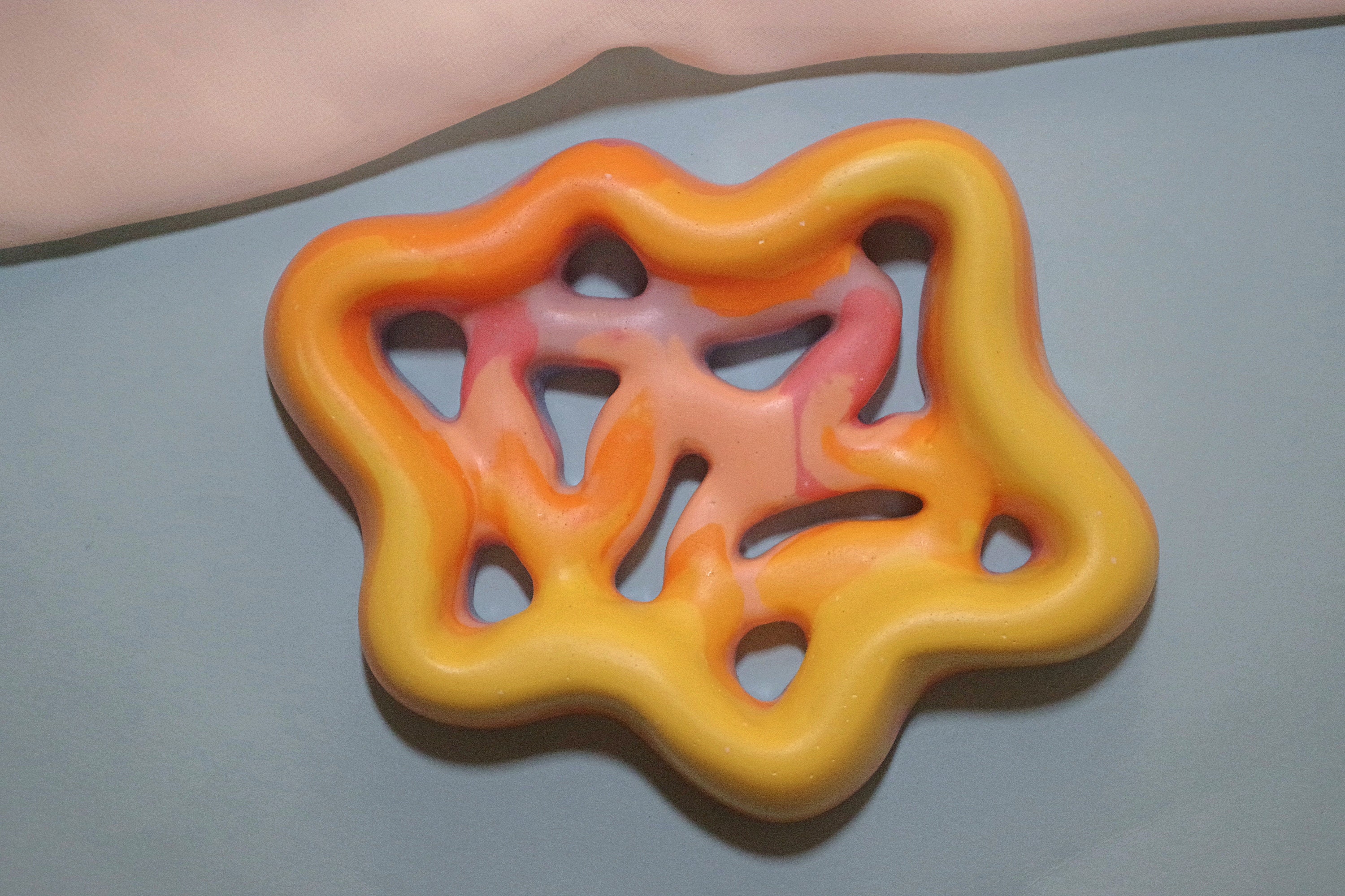 Sunrise, Sunset: Jesmonite Decorative Soap Dish // handmade homeware, organic ripple shape, soap tray, original design