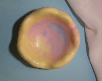 Sunrise, Sunset: Jesmonite Decorative Bowl // handmade homeware, organic raised peaks shape, trinket bowl
