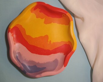 Sunrise, Sunset: Jesmonite Trinket Tray // handmade homeware, organic ripple shape, original design