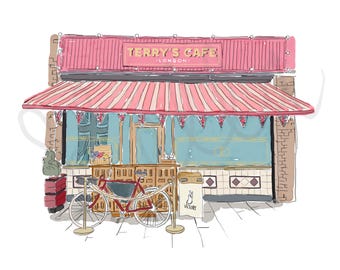 Terry's cafe, London Print