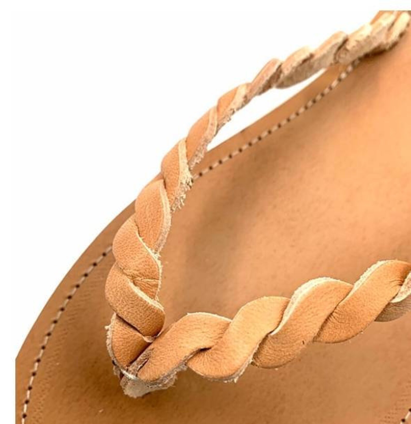 tan braided flip flops