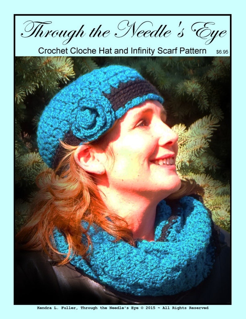 Crochet Cloche Hat and Infinity Scarf Pattern image 1