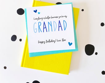 Personalised Grandad Birthday Card, Card for Grampa, Card from Grandchild, Card from Granddaughter, Awesome Grandad Card