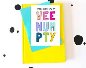 Scottish Wee Numpty Birthday Card