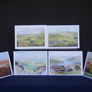 Collezione di cartoline: panorami e paesaggi del Peak District vicino a Sheffield