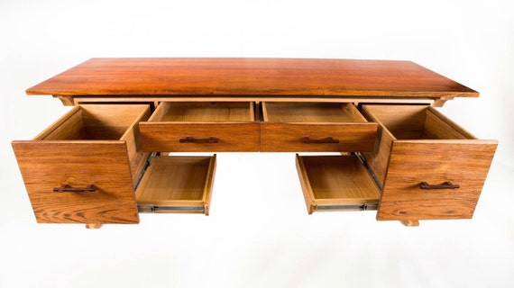 Brazilian Cherry And White Oak Office Desk Etsy