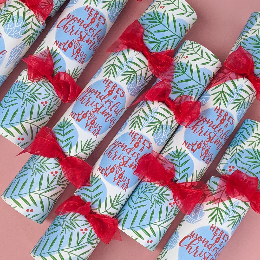 Botanical Handmade Christmas Crackers Box of Six Crackers - Etsy UK