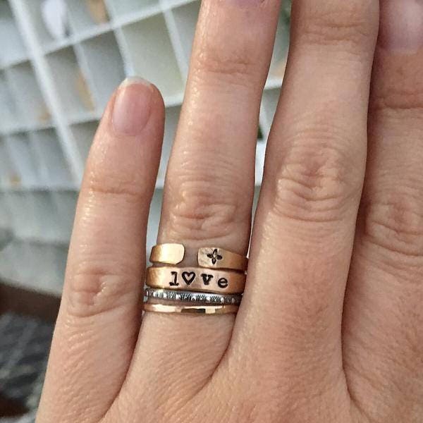 Stacking Ring. Personalized Ring. Stamped Ring. Name Ring. - Etsy