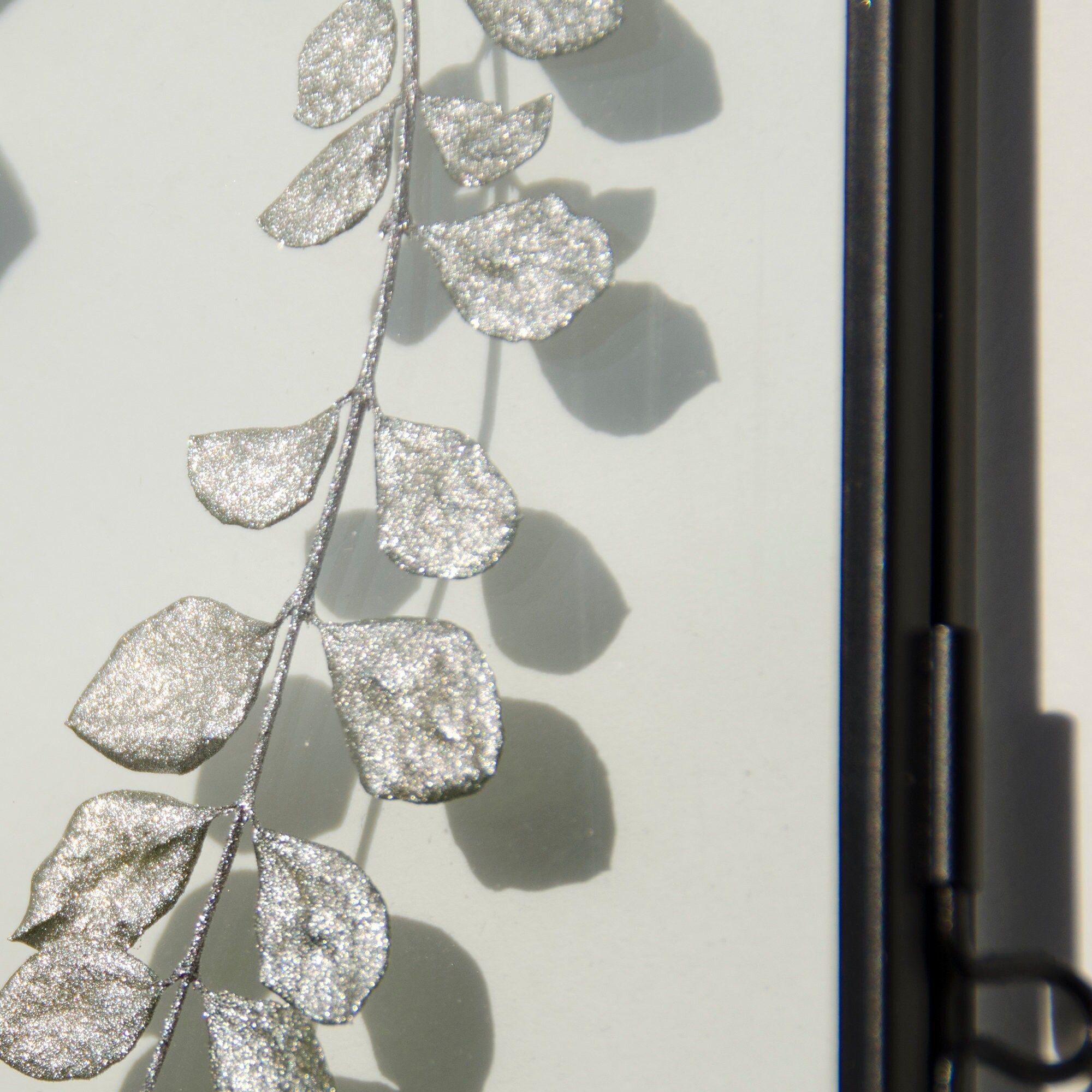 Pressed Silver Leaves Wall Art in Black Floating Frame Etsy