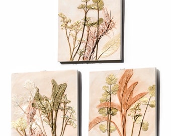 Set van 3 herb gips gegoten tegels - koriander, peterselie, rozemarijn, salie. Botanische Trendy Kunst aan de Muur, Keuken Art Decor, Chef Gift, Gallery Art